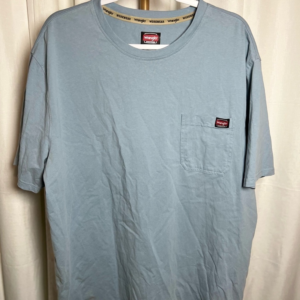 Wrangler Light Blue Crew Neck T-Shirt with Soft Cotton Blend